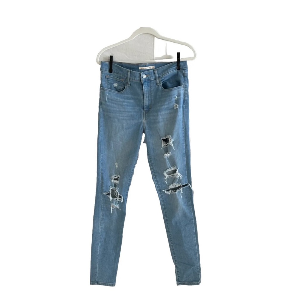 NWOT Levi's Womens 720 0134 Ripped High Rise Super Skinny Denim Jeans  / 30